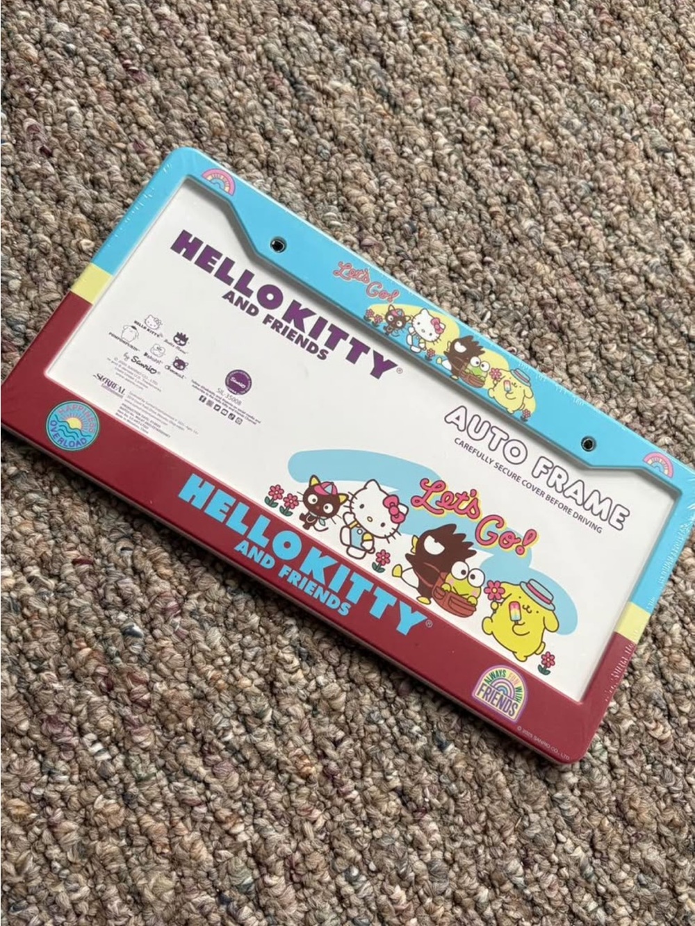 Hello Kitty and friends license plate frame